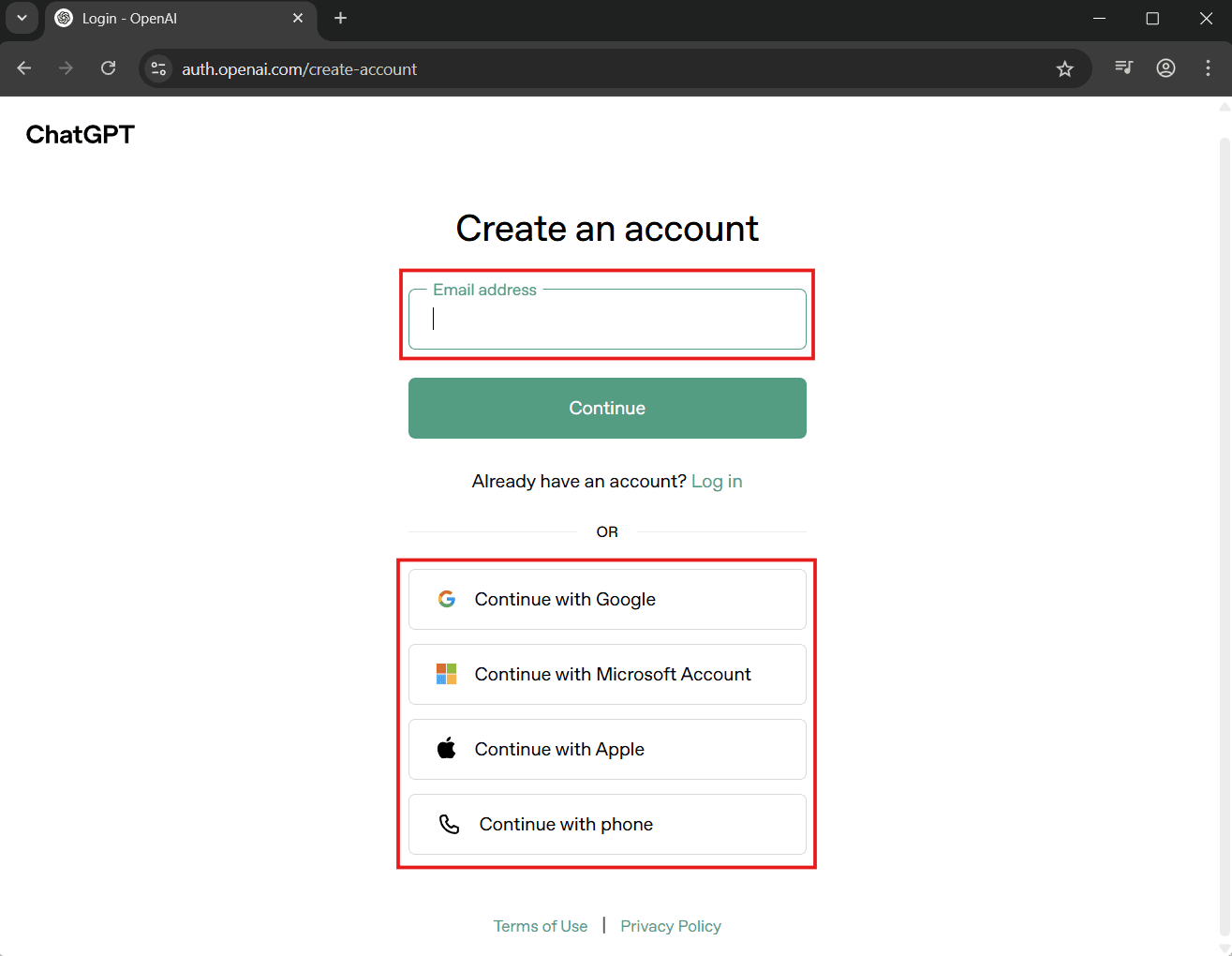 Click the Sign Up button on ChatGPT homepage – Beginner’s Guide to ChatGPT